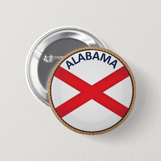 Button van de vlag van de staat Alabama (Voorkant /achterkant)