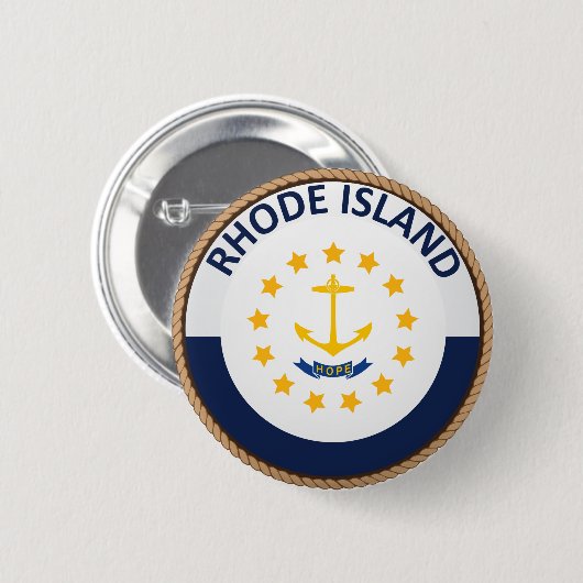 Button van de vlag van Rhode Island (Voorkant /achterkant)
