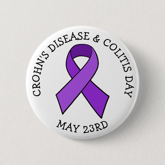 Button van de ziekte van Crohn en van Colitis Day (Voorkant)