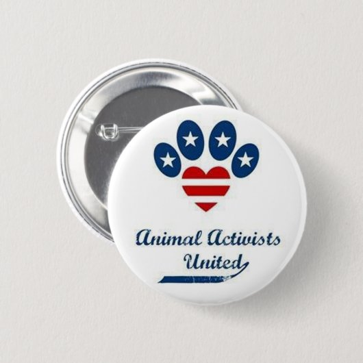 Button van dierenactivisten (Voorkant /achterkant)