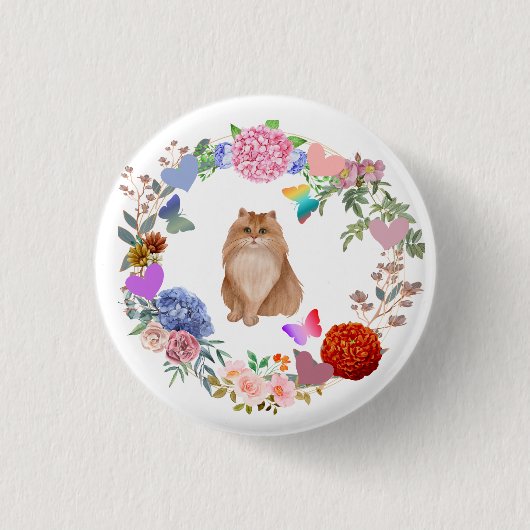 Button van Floral Cat (Voorkant)