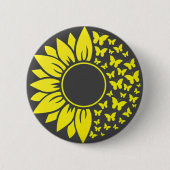 Button van geel en zwart zonnebloem (Voorkant)