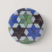 Button van groene en blauwe mozaïekstaren (Voorkant)