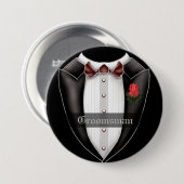 Button van Groomsman Wedding Party (Voorkant /achterkant)