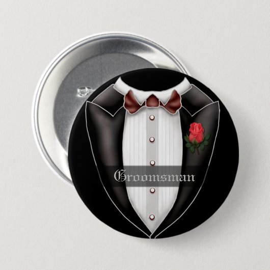 Button van Groomsman Wedding Party (Voorkant /achterkant)