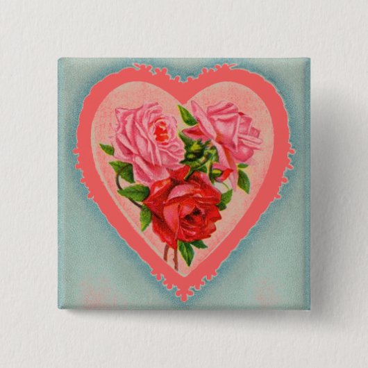 Button van hart en Rozen (Voorkant)