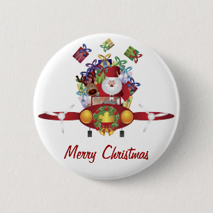 Button van het Santa Flying Airplane