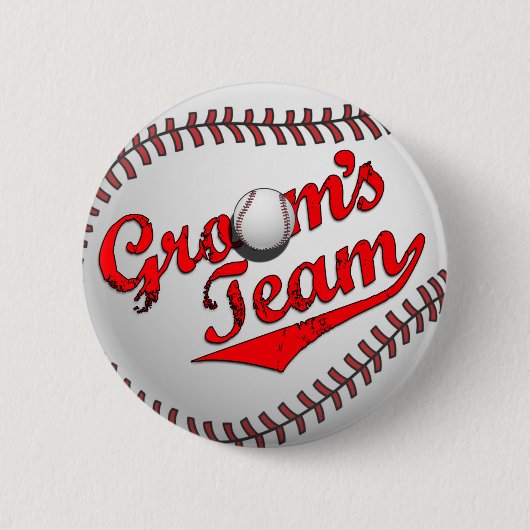 Button van het team van de Baseball Groom (Voorkant)