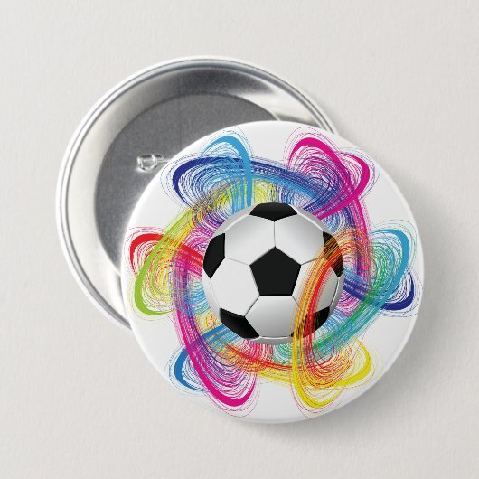 Button van kleurrijk Voetbal (Voorkant /achterkant)