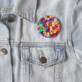 Button van kleurrijke Rozen Bouquet Flowers (In situ)