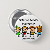 Button van koloniale mam Playgroup Logo (Voorkant /achterkant)
