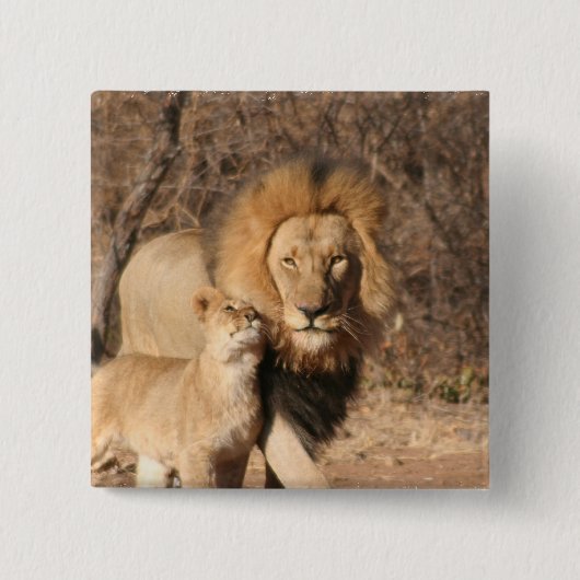Button van leder en lion Cub (Voorkant)