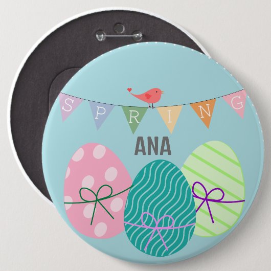 Button van lente- en paaskleurige eitjes (Voorkant /achterkant)