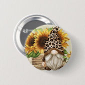Button van Leopard Gnome Sunflower (Voorkant /achterkant)