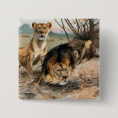  Button van Lion en Lioness (Voorkant)