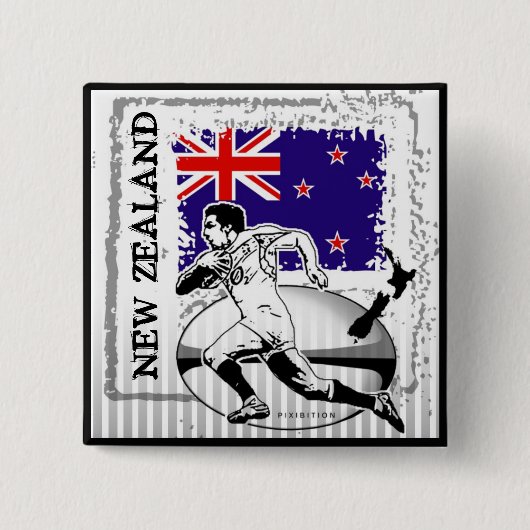Button van Nieuw-Zeeland Rugby (Voorkant)