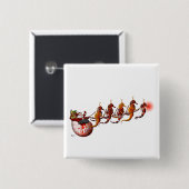 Button van Santa and Seahorse Sleigh (Voorkant /achterkant)