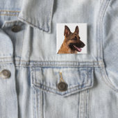 Button van Shepherd Puppy Dog Love Pin (In situ)
