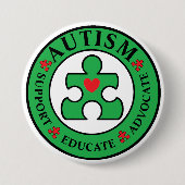 Button van Sint Patrick's Day Green Autism Awarene (Voorkant)