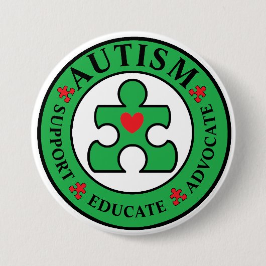 Button van Sint Patrick's Day Green Autism Awarene (Voorkant)