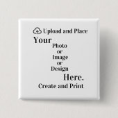 Button van uw ontwerp of foto-upload (Voorkant)