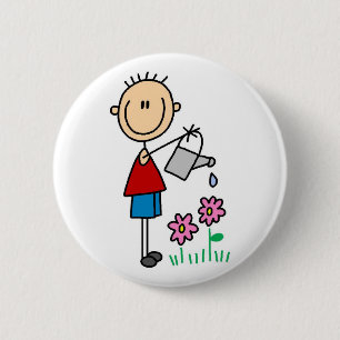 Button van watering bloemen