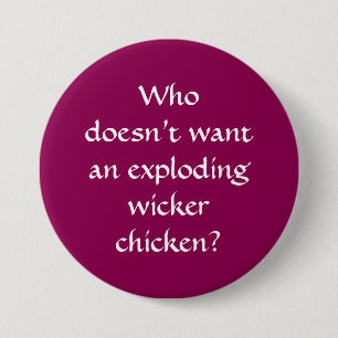 Button van Wicker Chicken Pin Badge exploderen