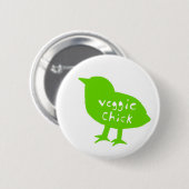 Button Veggie Chick (groen) (Voorkant /achterkant)