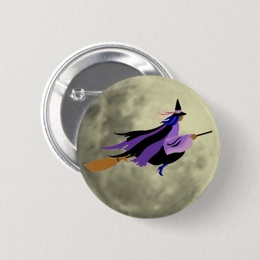 Button vliegende heks (Voorkant /achterkant)