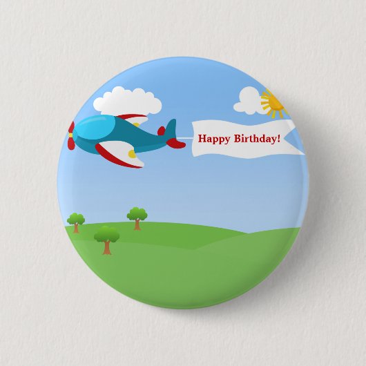 Button vliegtuigbanner Boy Birthday (Voorkant)