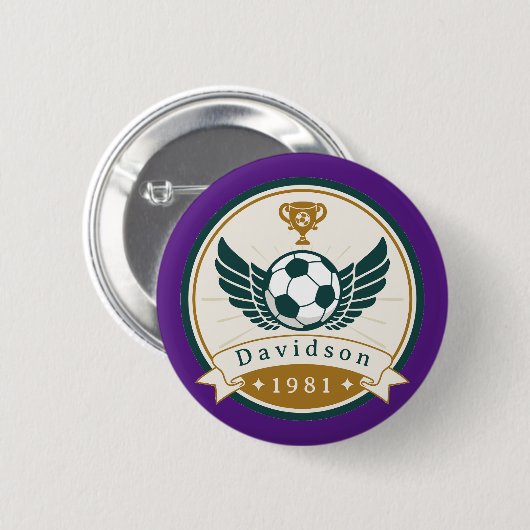 Button - Voetbal Football - Gepersonaliseerd - Naa (Voorkant /achterkant)