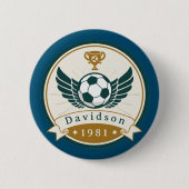 Button - Voetbal Football - Gepersonaliseerd - Naa (Voorkant)