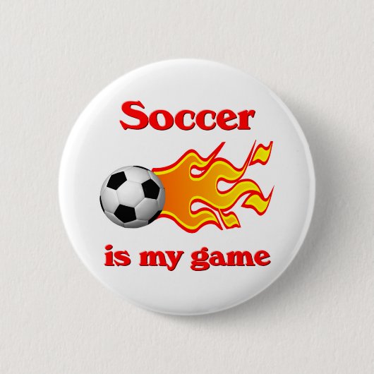 Button Voetbal met Voetbal en vlam (Voorkant)