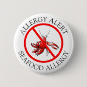 Button voor allergie voor zeevruchten (Voorkant)