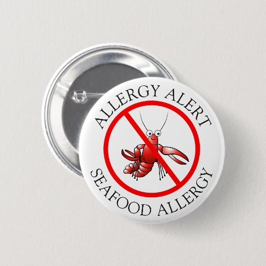 Button voor allergie voor zeevruchten (Voorkant /achterkant)