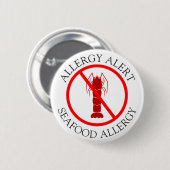 Button voor allergie voor zeevruchten (Voorkant /achterkant)