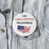 Button voor de demonstratie van grote vrouwenmars (In situ)