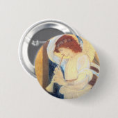 Button voor de kerstangel-ronde Pin - Burne-Jones (Voorkant /achterkant)