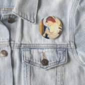 Button voor de kerstangel-ronde Pin - Burne-Jones (In situ)