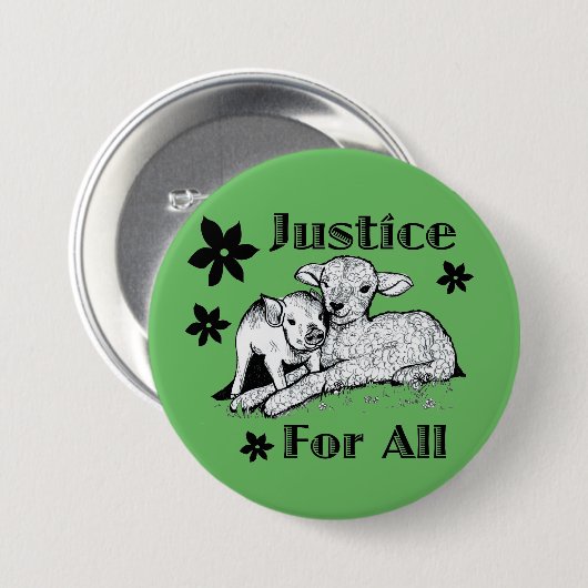 Button voor de rechten van alle dieren (Voorkant /achterkant)