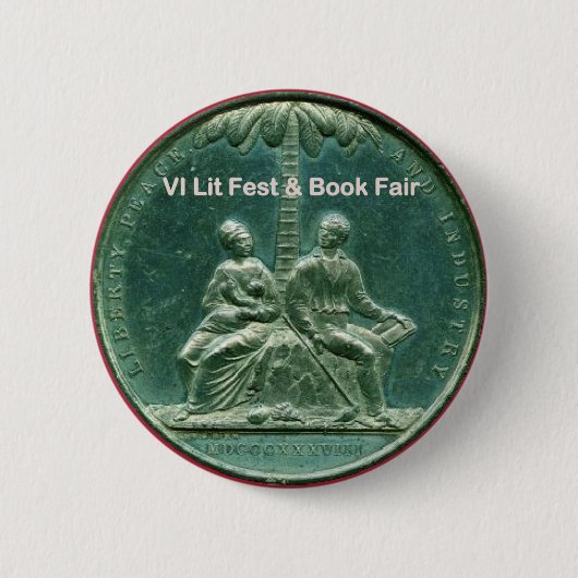Button voor de VI Lit Fest & Book Fair (Voorkant)