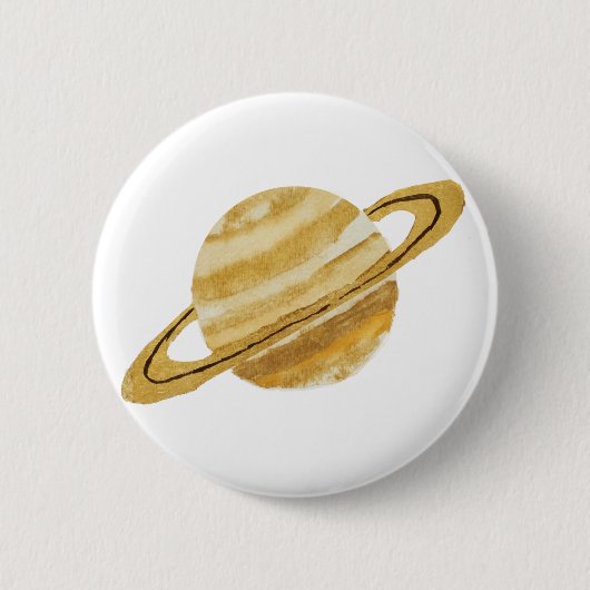 Button voor de Waterverf van Saturnus Planet (Voorkant)