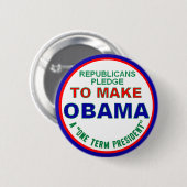 Button voor één termijn President (Voorkant /achterkant)