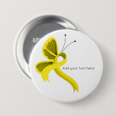 Button voor gele bewustwording van lint-Butterfly (Voorkant /achterkant)
