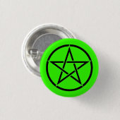 Button voor groene en zwarte Pentacle Pentagram (Voorkant /achterkant)