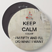 Button voor grote kalkmestkalk 50e verjaardag (Voorkant /achterkant)