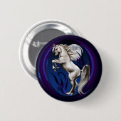 Button voor het fokken van witte paarden (Voorkant /achterkant)