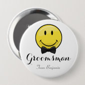 Button voor het glimlachen van de Groomsmen Weddin (Voorkant /achterkant)