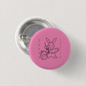Button voor het schilderen van eicellen, roze, paa (Voorkant /achterkant)