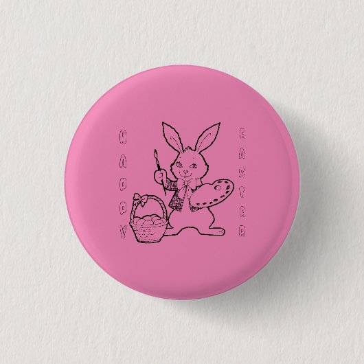 Button voor het schilderen van eicellen, roze, paa (Voorkant)